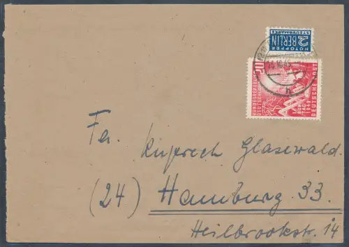 Bund. EF. Mi.-Nr. 112 auf Fernbrief.