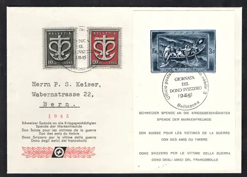 Schweiz Mi.-Nr. Block 11 u.a. als Fernbrief gelaufen.