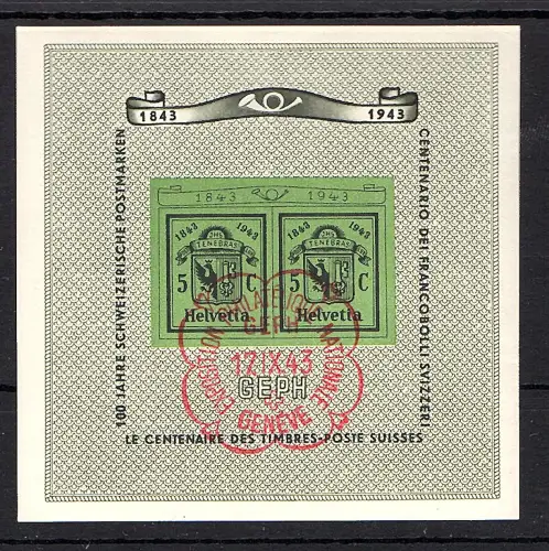 Schweiz Mi.-Nr. Block 10 gestempelt.