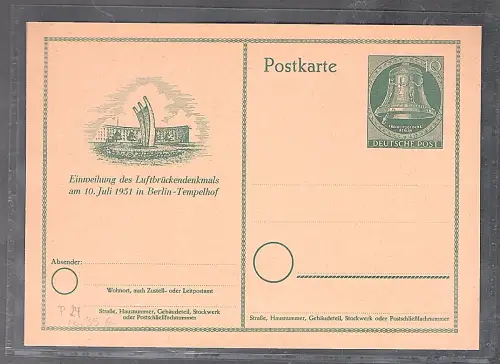 Berlin Ganzsache Mi.-Nr. P 29 ungebraucht.