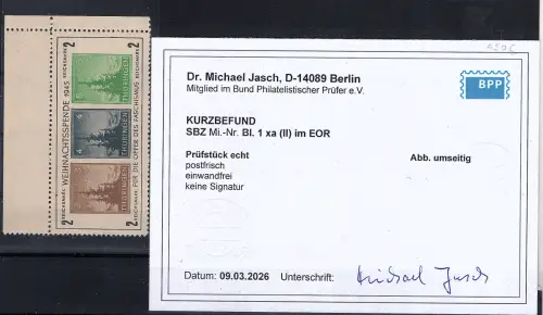 SBZ., Thüringen  Mi-Nr. Block 1 Xa (II) postfrisch, Befund. Dr. JaschBPP.