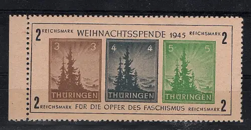 SBZ. Thüringen  Mi-Nr. Block 1 tb (III) postfrisch, FA. Dr. JaschBPP.