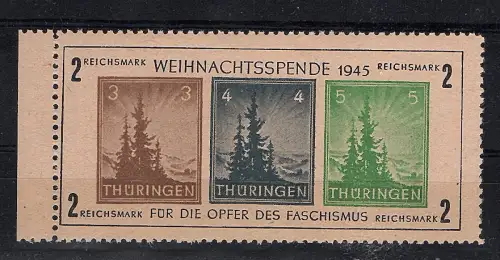 SBZ. Thüringen  Mi-Nr. Block 1 tb (III) postfrisch, FA. Dr. JaschBPP.