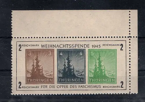 SBZ. Thüringen  Mi-Nr. Block 1 xb (II) postfrisch, FA. Dr. JaschBPP.