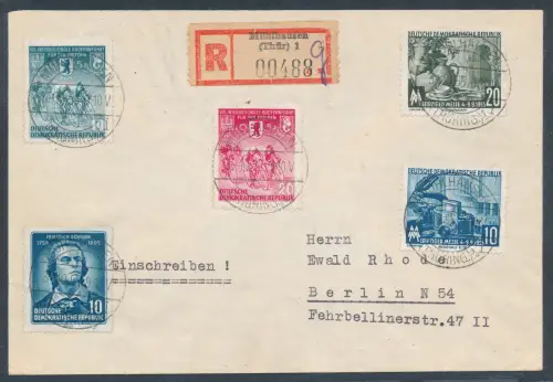 DDR. R.-Fernbrief mit Mi.-Nr. 470-471 + 479-480 u.a. mit Ak.-St.