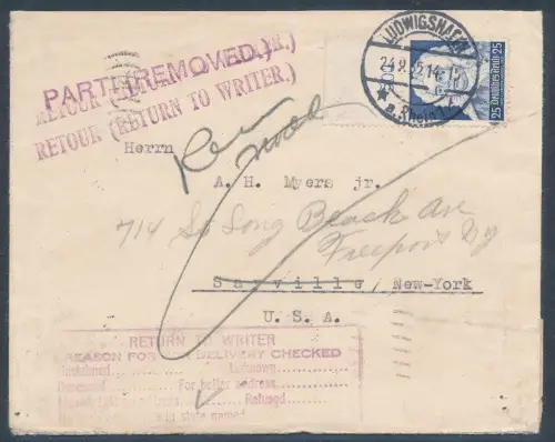 DR. EF. Mi.-Nr. 563 als Auslandbrief gelaufen, zensiert.