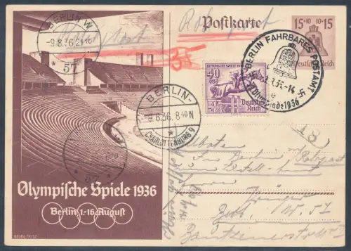 DR. Ganzsache P 260 + Mi.-Nr. 616 als Ganzsache Rohrpostkarte gelaufen.