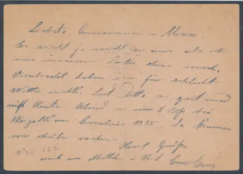 DR. Rohrpost-Ganzsache  Mi.-Nr. Rp 24, gelaufen