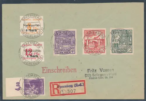 SBZ. Prov. Sachsen Mi.-Nr. 87-89 B u.a. auf R.-Fernbrief mit Ak.-St.