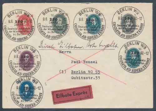 DDR. Eilbote-Ortsbrief  mit Mi.-Nr. ex. 261-269