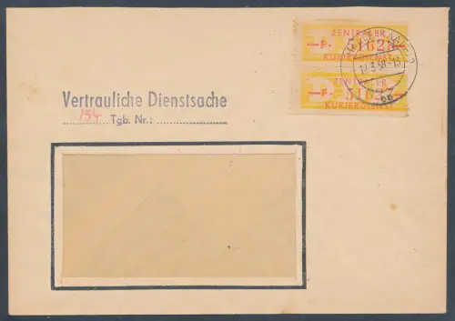 DDR. ZKD-Brief mit  Me.F. Mi.-Nr. 16 F.