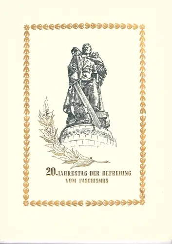 DDR - Gedenkblatt, 20 Jahrestag der Befreiung vom Faschismus A4-1965 a
