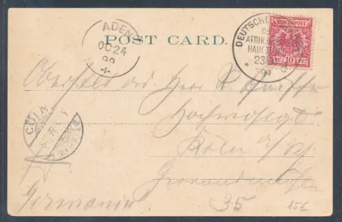 DR. Deutsche Seepost Ost-Afrikanische Hauptlinie 1899 über Aden nach Cöln.