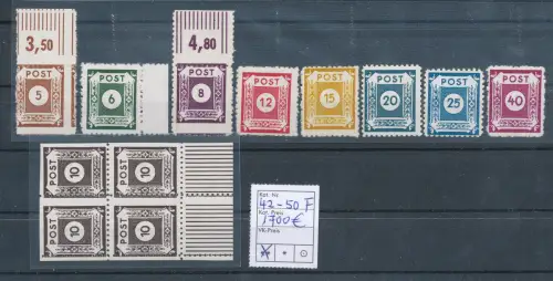 SBZ- Ostsachsen  Klotzsche Mi.-Nr. 42-50 F postfrisch.