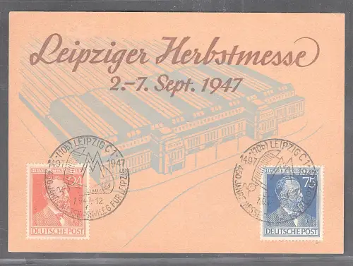 Ereigniskarte Leipziger Messe 1947 mit Mi.-Nr. 963-964