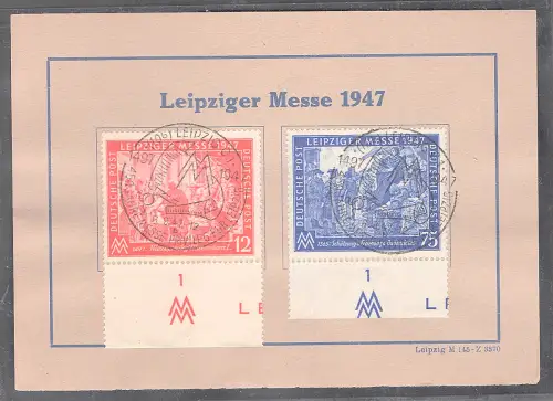 Ereigniskarte Leipziger Messe 1947 mit Mi.-Nr. 965-966