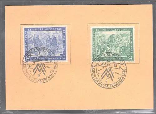 Ereigniskarte Leipziger Messe 1948 mit Mi.-Nr. 967-968