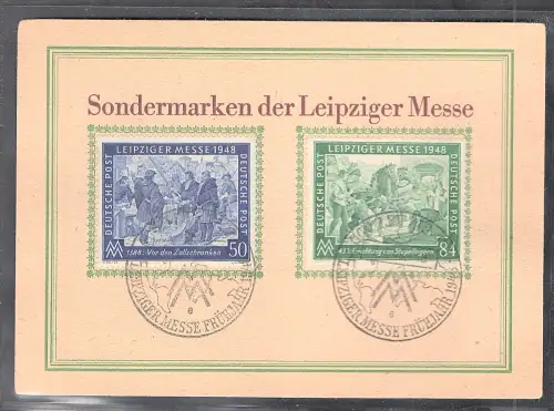 Ereigniskarte Leipziger Messe 1948 mit Mi.-Nr. 967-968
