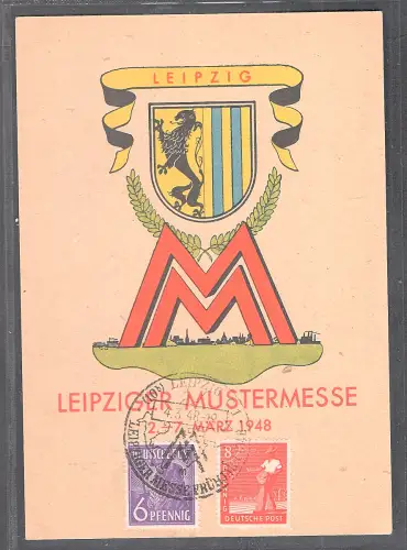 Ereigniskarte Leipziger Messe 1948.