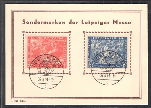 SBZ. Ereigniskarte Leipziger Messe 1949 mit Mi.-Nr. 230-231