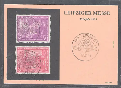 DDR - Gedenkkarte Leipziger Messe 1950 mit Mi.-Nr. 248-249