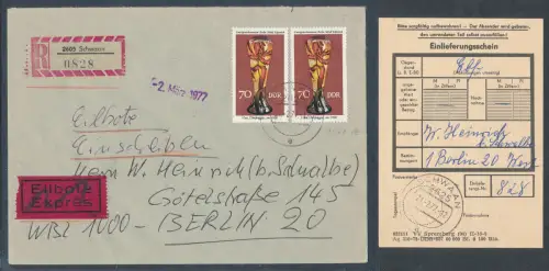 DDR. Me.F. Mi.-Nr. 2175 auf R.-Eilbote-Fernbrief mit Ak.-St.