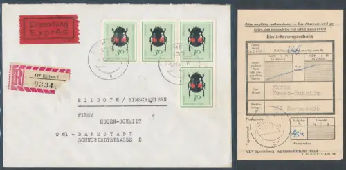 DDR. Me.F. Mi.-Nr. 1415 auf R.-Eilbote-Fernbrief mit Ak.-St.