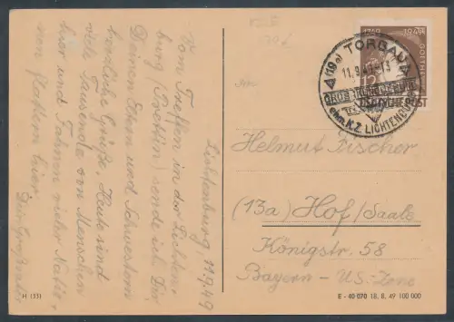 SBZ. Ereigniskarte  "Wir Mahnen zum FRIEDEN" mit EF. Mi.-Nr. 235