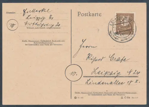 SBZ. Westsachsen EF. Mi.-Nr. 150 auf Ortskarte. als Brisfstück sign. SchulzBPP.