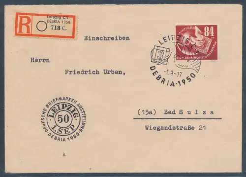 DDR. R-Fernbrief mit EF.  Mi.-Nr. 260 mit Ak.-St.