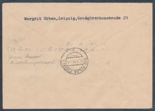 DDR. R-Fernbrief mit EF.  Mi.-Nr. 260 mit Ak.-St.