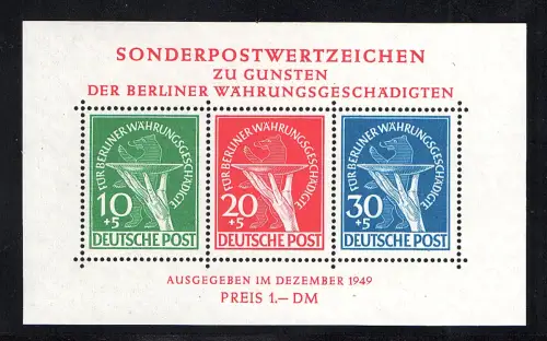 Berlin 1949, Blockausgabe, Mi-Nr. Block 1 III, postfrisch, FA SchlegelBPP.