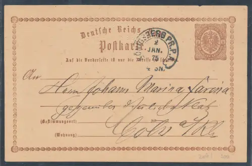 DR. Groschen Ganzsache mit Hufeisenstempel Königsberg (Spalink 20-1)