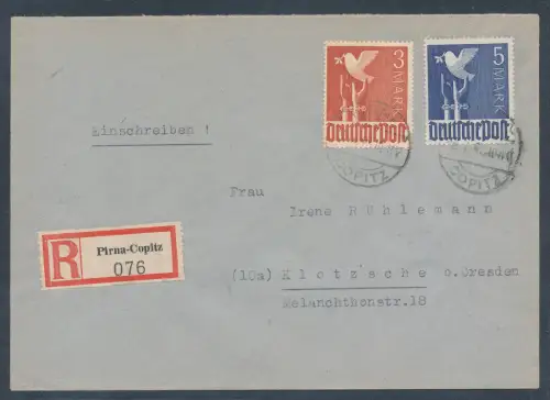 All. Besetzung Gemeinschaft. Mi.-Nr. 961 +962 auf R.-Fernbrief gelaufen.