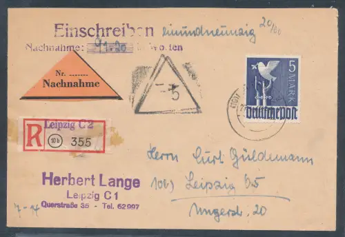 All. Besetzung Gemeinschaft. Mi.-Nr. 962 auf NN.-R.-Ortsbrief gelaufen.