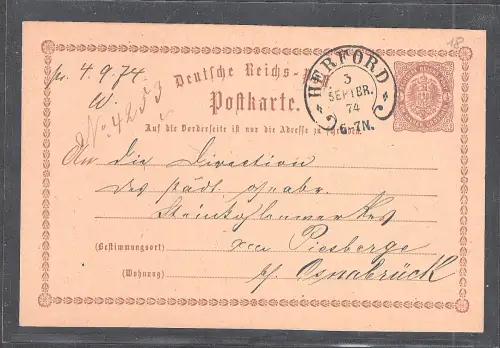 DR. Groschen Ganzsache Mit Hufeisenstempel Herford