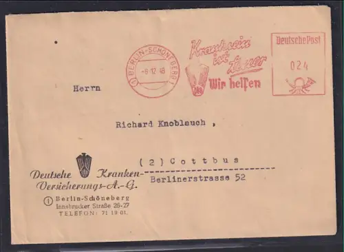 DR. Reklame-Brief Deutsche Krankenversicherung AG. Berlin mit AFS.