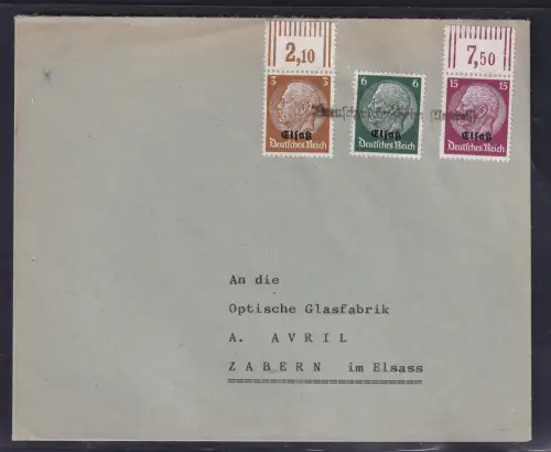 Dt. Besetzung 2. Weltkrieg, Elsaß, Mi.-Nr. 1 OR., 4 ,8 OR. auf  Fernbrief.