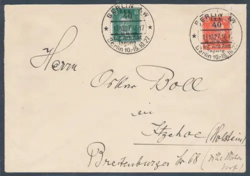 DR., Fernbrief mit Mi.-Nr. 407 + 408.