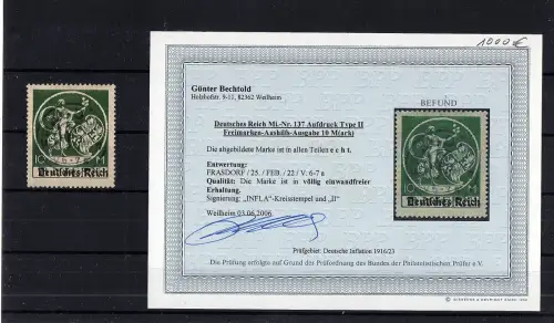 DR, Mi.-Nr. 137 II, gestempelt, Befund BechtoldBPP.