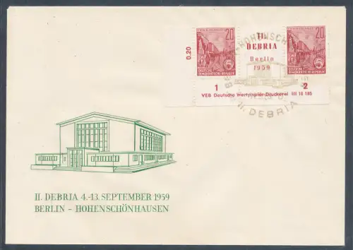 DDR. Mi.-Nr. Wzd. 22 mit DV. auf Brief.