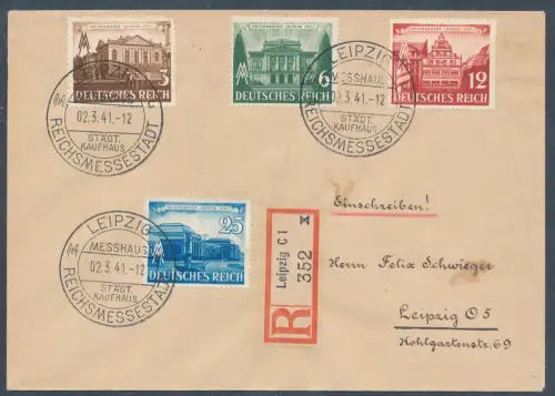 DR., R.-Satz-Ortsbief mit Mi.-Nr. 764-767 2 te.Tag mit Ak.-St.