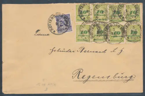 DR., Infla.-Dezemberbrief  Mi.F. mit Rentenpfennig.