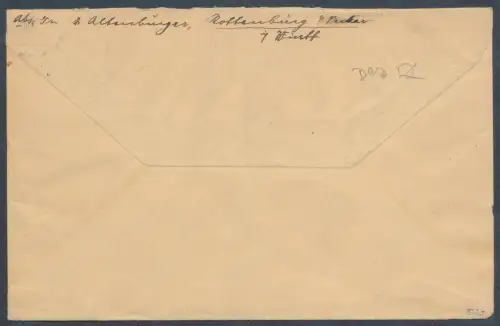 DR., Infla.-Dezemberbrief  Mi.F. mit Rentenpfennig.