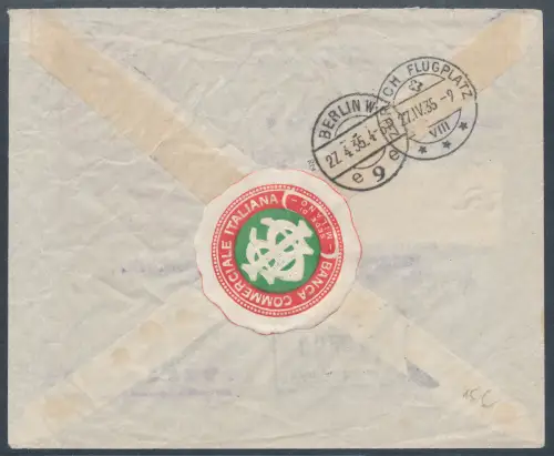 Italien, R.-Luftpost-Auslandbrief mit AFS.