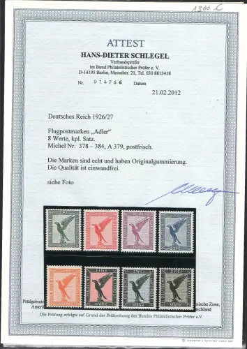 DR., Mi.-Nr. 378 - 384, A 379   postfrisch FA. SchlegelBPP.