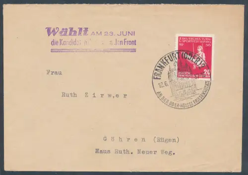 DDR., Losungsstempel "Wählt .....die Kandidaten der Nationalen Front"
