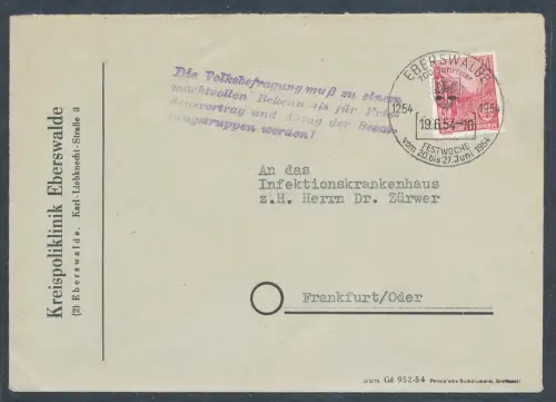 DDR., Losungsstempel "Die Volksbefragung...... für Friedensvetrag und Abzug...."