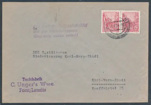 DDR., Losungsstempel "Das Deutsche Volk entscheidet......über sein Leben selbst"