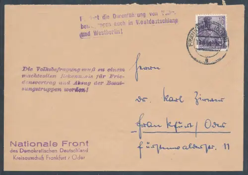 DDR., Losungsstempel "Fördert die Durchführung von Volksbefragungen auch......."